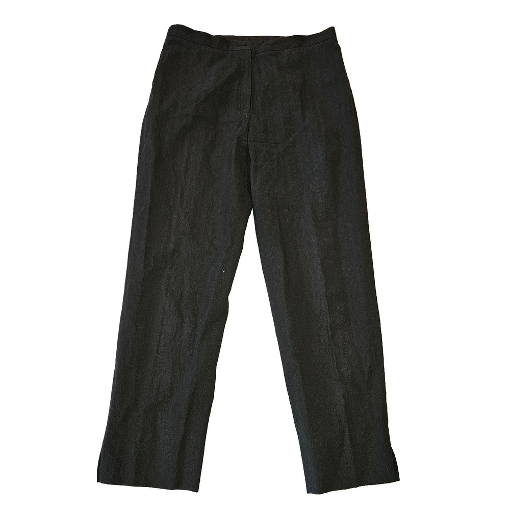 Incotex Stretch Trousers Womens Size 42/6 Black Cotton Business Made In Italy